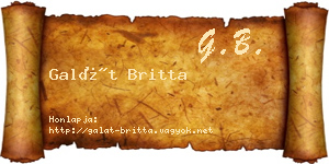 Galát Britta névjegykártya
